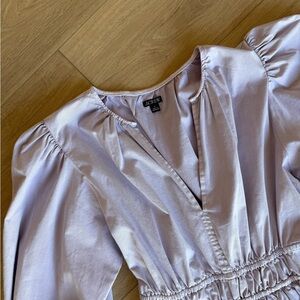 J. Crew Pale Lilac Smocked Waist Midi Dress